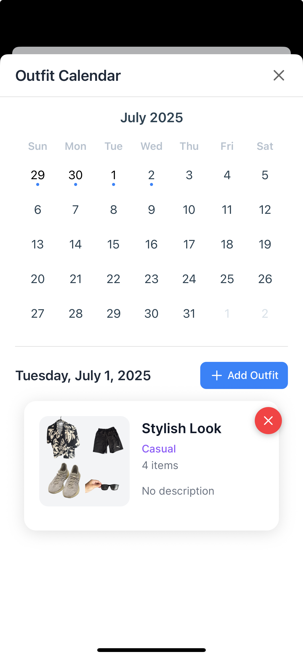 Outfit Scheduler